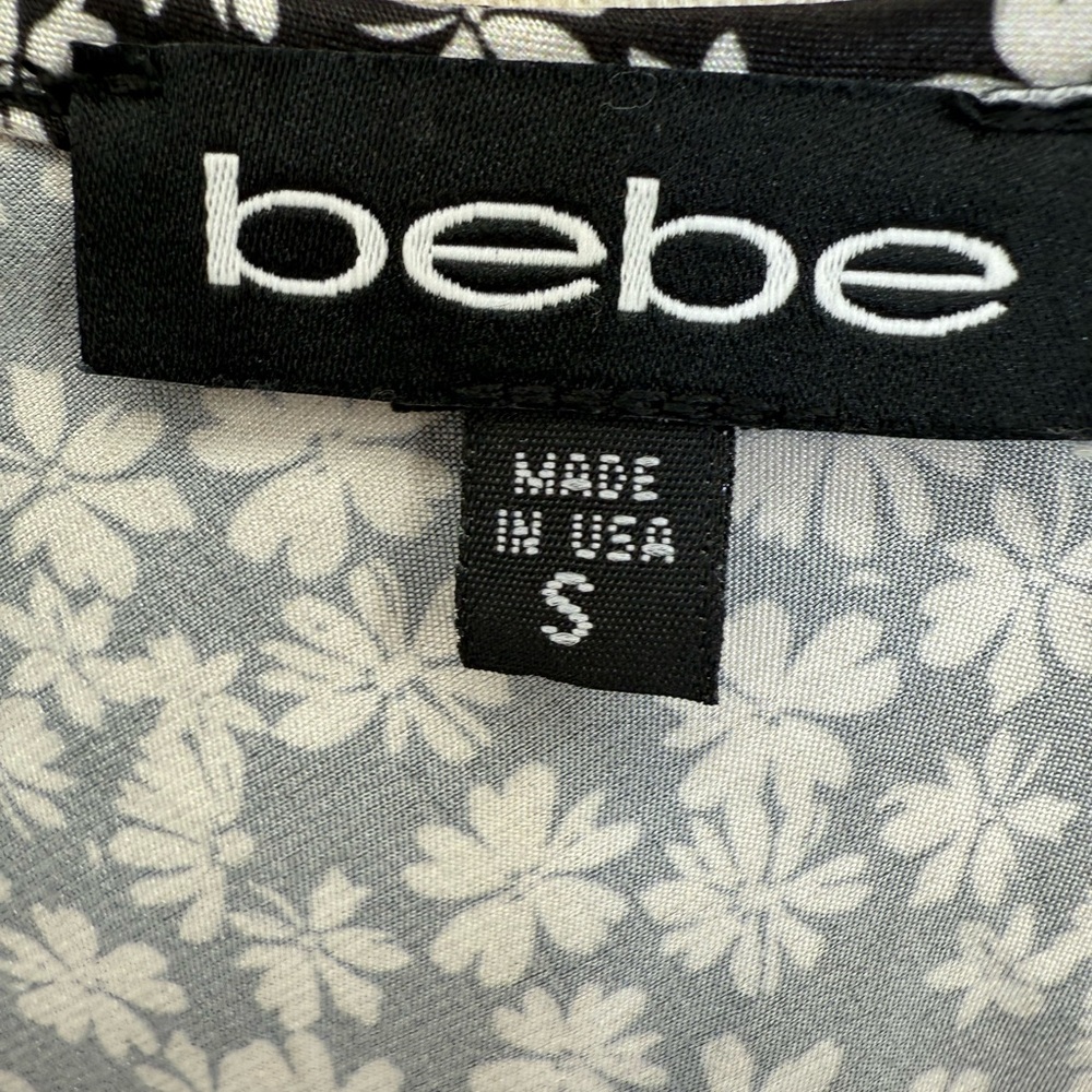 bebe Black and White Floral Spaghetti Strap Midi Dress Size Small - Picture 4 of 11